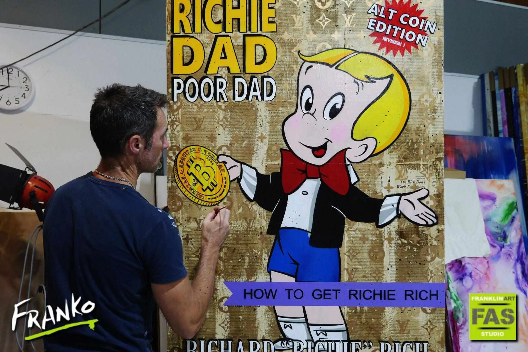 Rich Like Richie 140cm x 100cm Richie Rich Bitcoin (SOLD)
