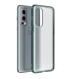 Rugged Frosted Semi Transparent PC Shock Proof Slim Back Case for OnePlus Nord 2 5G, 6.43 inch, Green