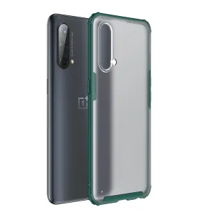 Rugged Frosted Semi Transparent PC Shock Proof Slim Back Case for OnePlus Nord CE 5G, 6.43 inch, Green