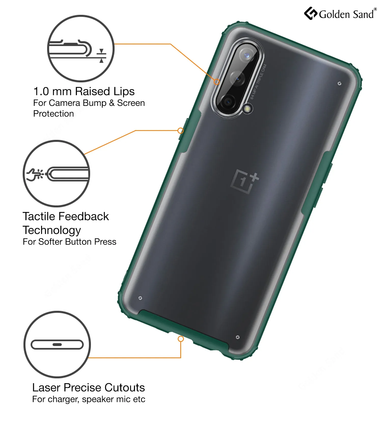 Rugged Frosted Semi Transparent PC Shock Proof Slim Back Case for OnePlus Nord CE 5G, 6.43 inch, Green