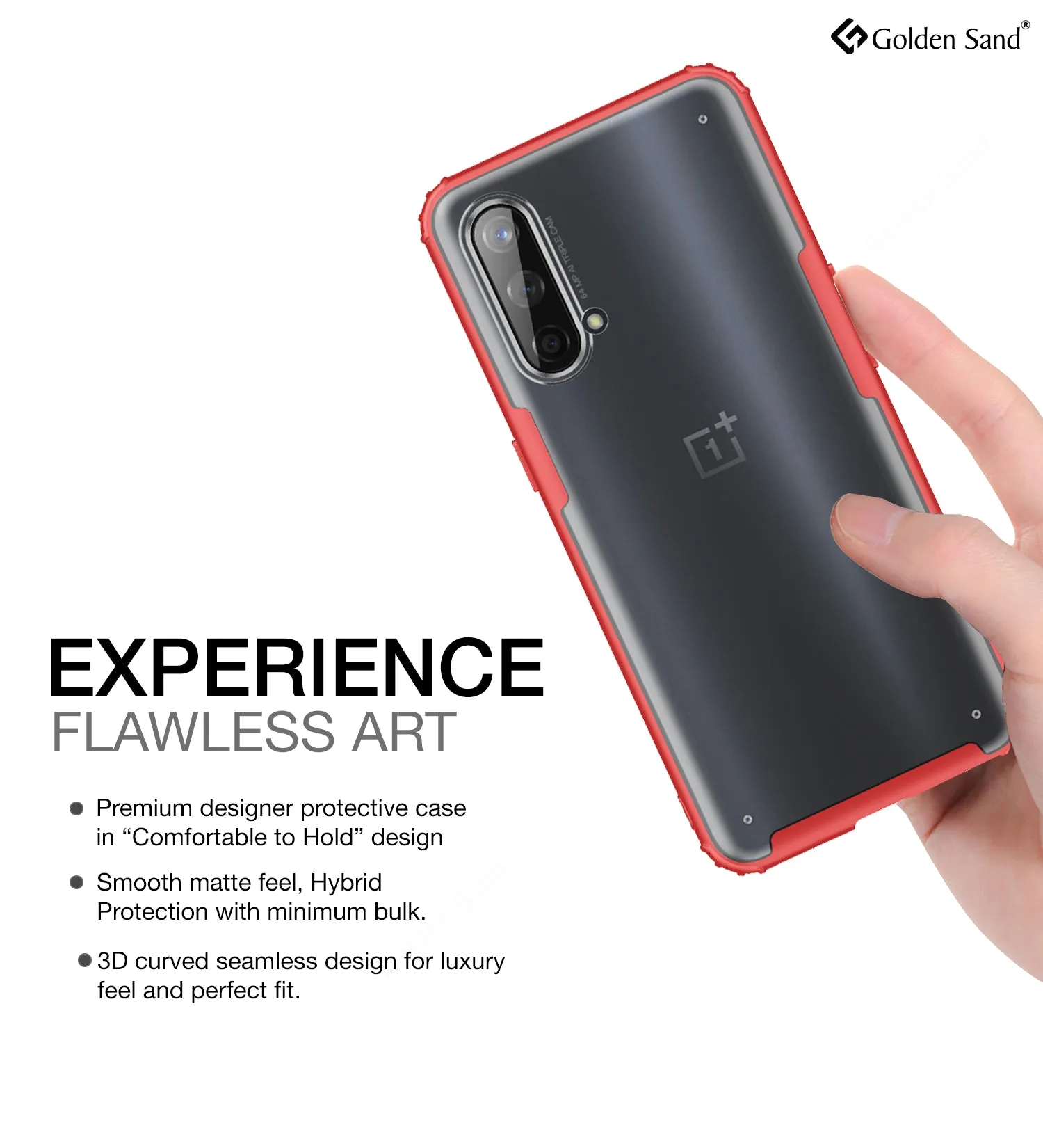 Rugged Frosted Semi Transparent PC Shock Proof Slim Back Case for OnePlus Nord CE 5G, 6.43 inch, Red
