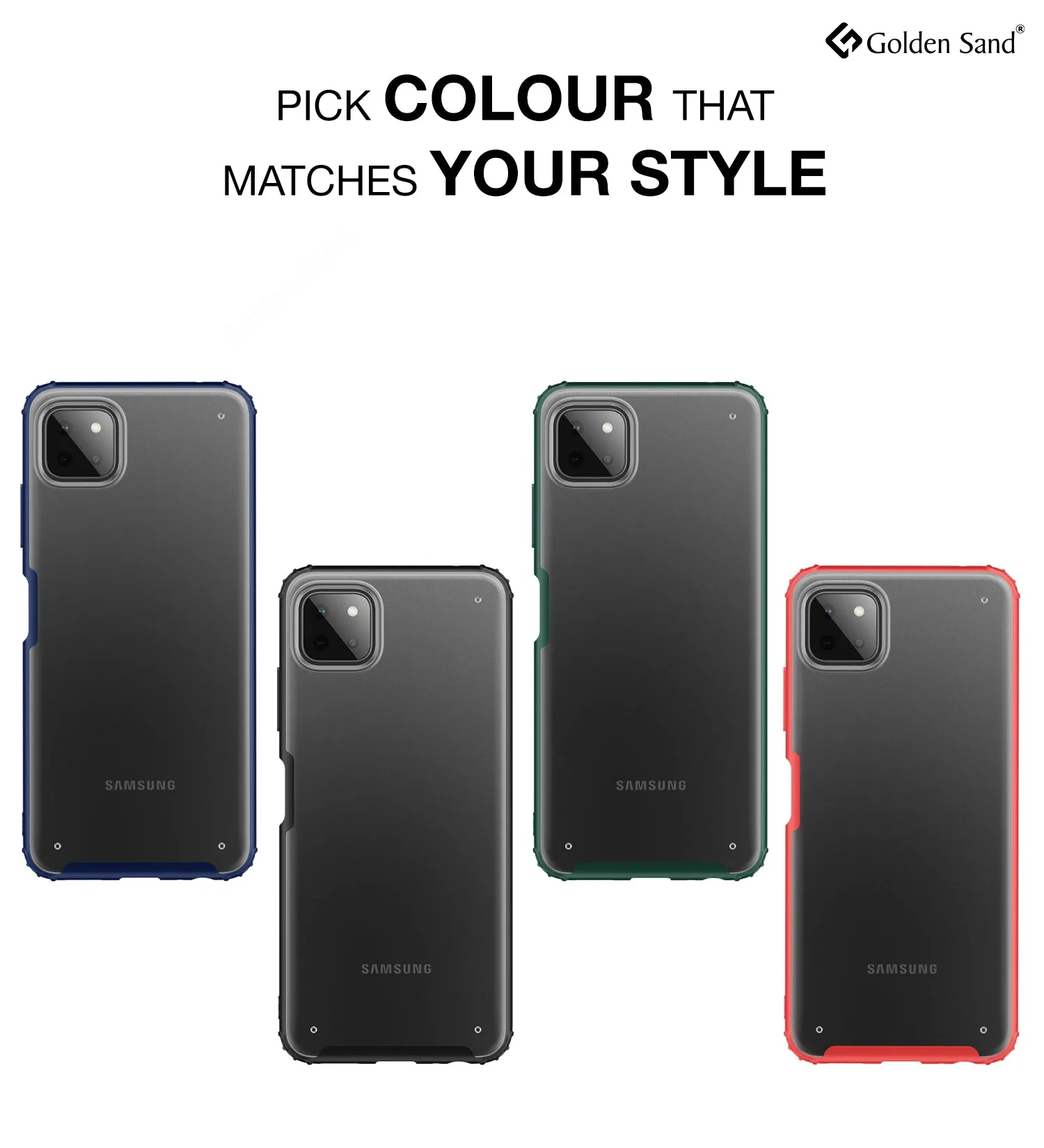 Rugged Frosted Semi Transparent PC Shock Proof Slim Back Case for Samsung Galaxy A22 5G, Samsung Galaxy F42 5G, 6.6 inch, Green