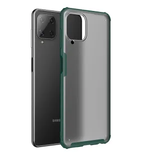 Rugged Frosted Semi Transparent PC Shock Proof Slim Back Case for Samsung Galaxy A22, 6.4 inch, Green
