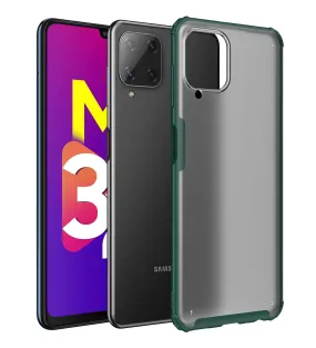 Rugged Frosted Semi Transparent PC Shock Proof Slim Back Case for Samsung Galaxy M32 4G, Samsung Galaxy F22, 6.4 inch, Green