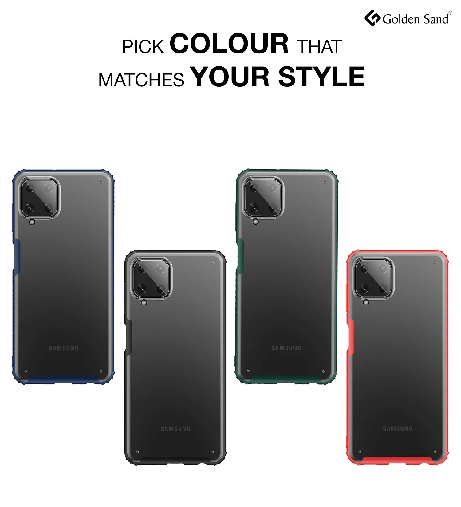 Rugged Frosted Semi Transparent PC Shock Proof Slim Back Case for Samsung Galaxy M32 4G, Samsung Galaxy F22, 6.4 inch, Green