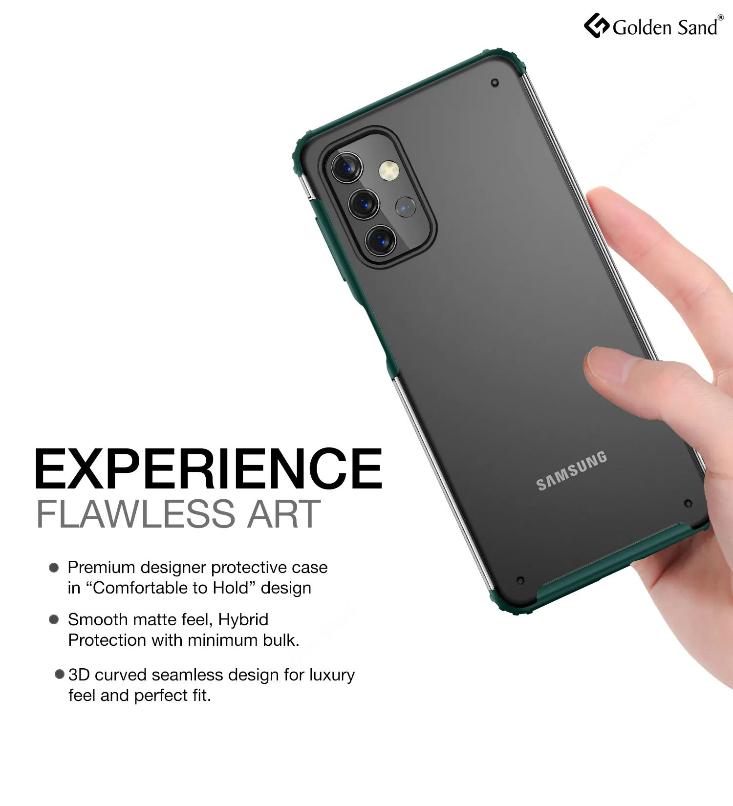 Rugged Frosted Semi Transparent PC Shock Proof Slim Back Case for Samsung Galaxy M32 5G, 6.5 inch, Green