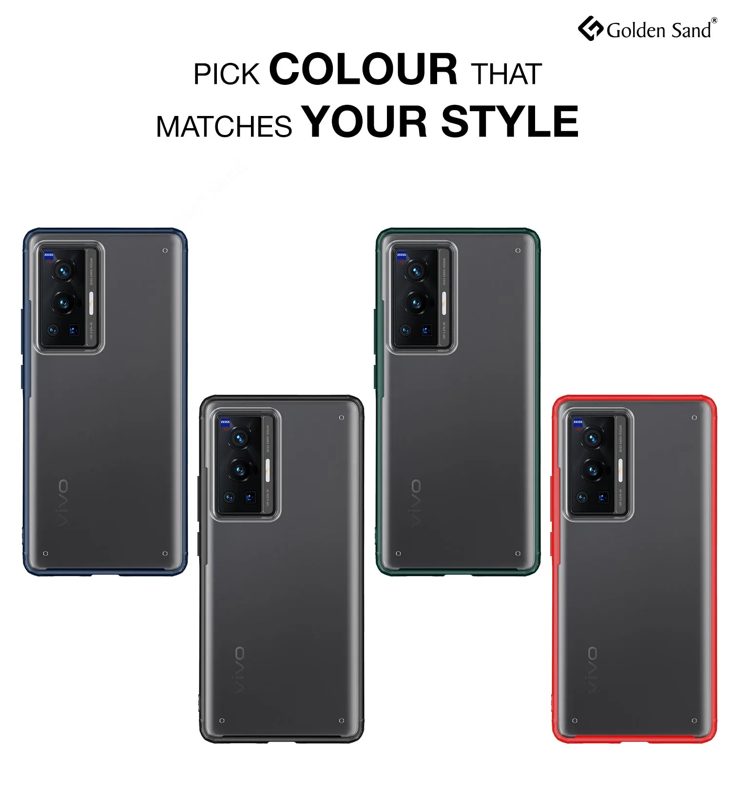 Rugged Frosted Semi Transparent PC Shock Proof Slim Back Case for Vivo X70 Pro [Not for Vivo X70 Pro Plus], 6.56 inch, Red