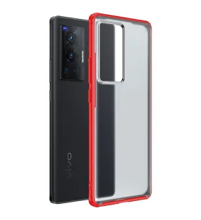 Rugged Frosted Semi Transparent PC Shock Proof Slim Back Case for Vivo X70 Pro [Not for Vivo X70 Pro Plus], 6.56 inch, Red