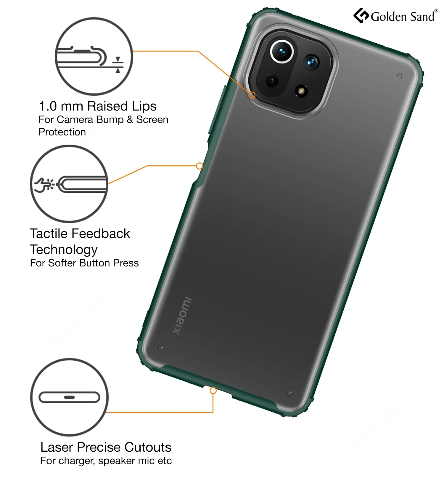 Rugged Frosted Semi Transparent PC Shock Proof Slim Back Case for Xiaomi 11 Lite NE 5G, Xiaomi Mi 11 Lite, Xiaomi Mi 11 Lite 5G, 6.55 inch, Green