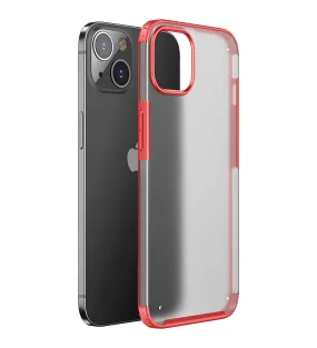 Rugged Frosted Semi Transparent PC Shock Proof Slim Back Cover for Apple iPhone 13 Mini, 5.4 inch, Red