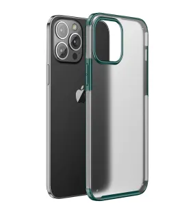 Rugged Frosted Semi Transparent PC Shock Proof Slim Back Cover for Apple iPhone 13 Pro, 6.1 inch, Green