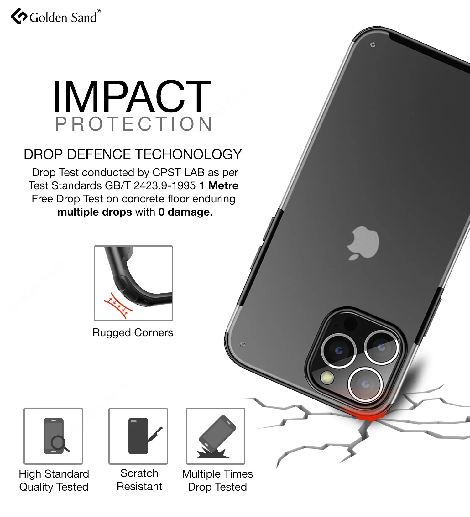 Rugged Frosted Semi Transparent PC Shock Proof Slim Back Cover for Apple iPhone 13 Pro Max, 6.7 inch, Black