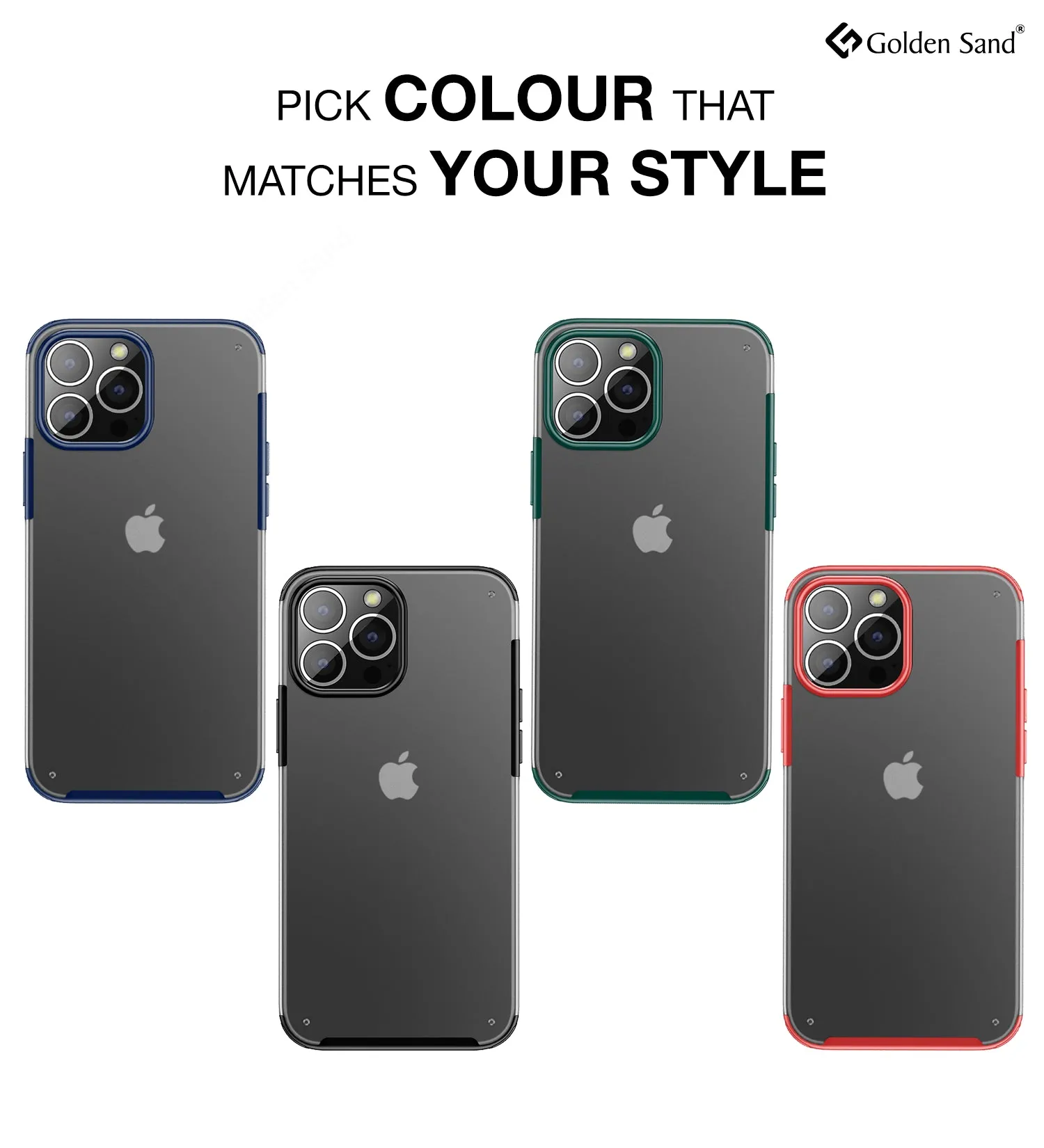 Rugged Frosted Semi Transparent PC Shock Proof Slim Back Cover for Apple iPhone 13 Pro Max, 6.7 inch, Black