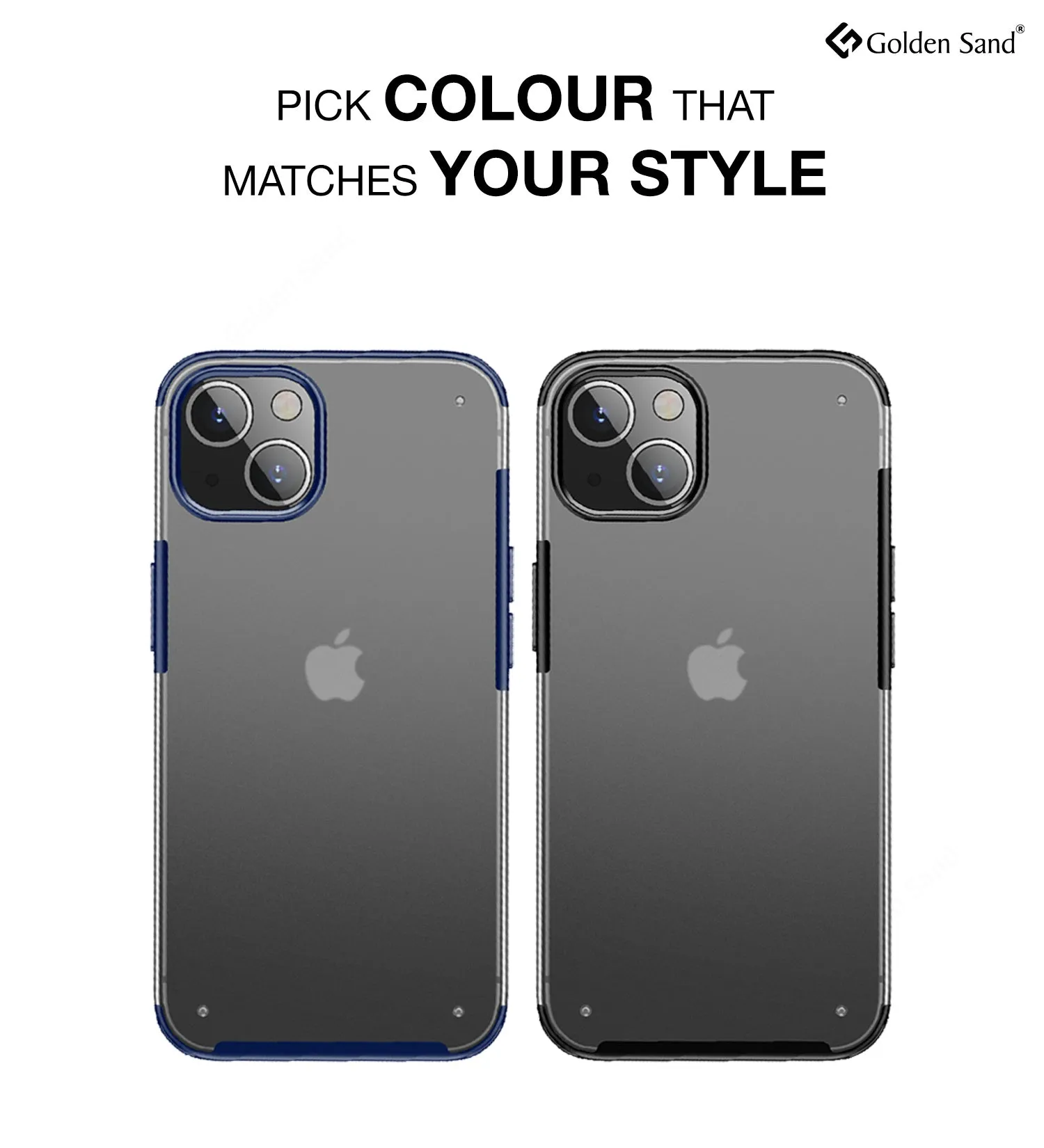 Rugged Frosted Semi Transparent PC Shock Proof Slim Back Cover for Apple iPhone 14, 6.1 inch, Blue