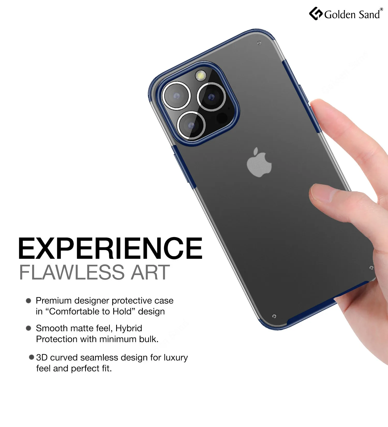 Rugged Frosted Semi Transparent PC Shock Proof Slim Back Cover for Apple iPhone 14 Pro, 6.1 inch, Blue