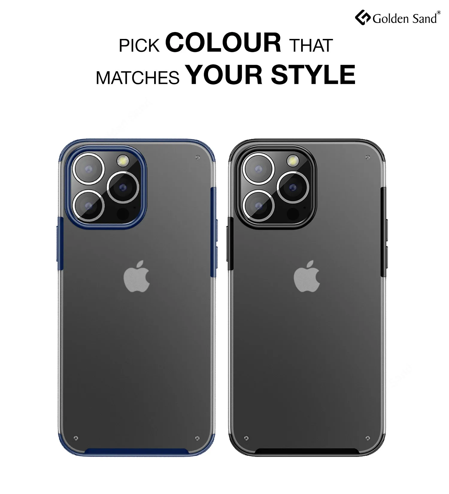 Rugged Frosted Semi Transparent PC Shock Proof Slim Back Cover for Apple iPhone 14 Pro, 6.1 inch, Blue