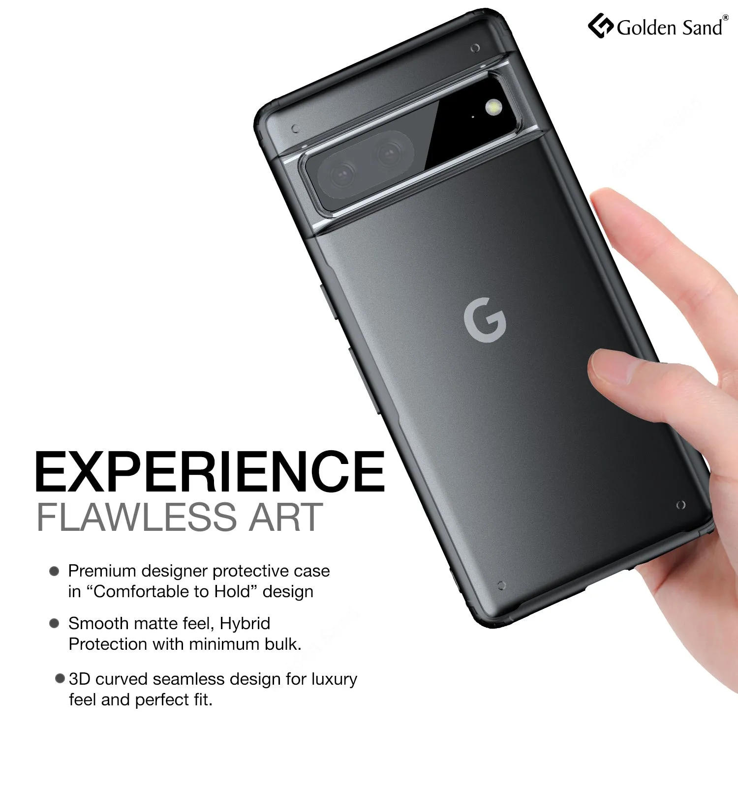 Rugged Frosted Semi Transparent PC Shock Proof Slim Back Cover for Google Pixel 7 5G, 6.3 inch, Black