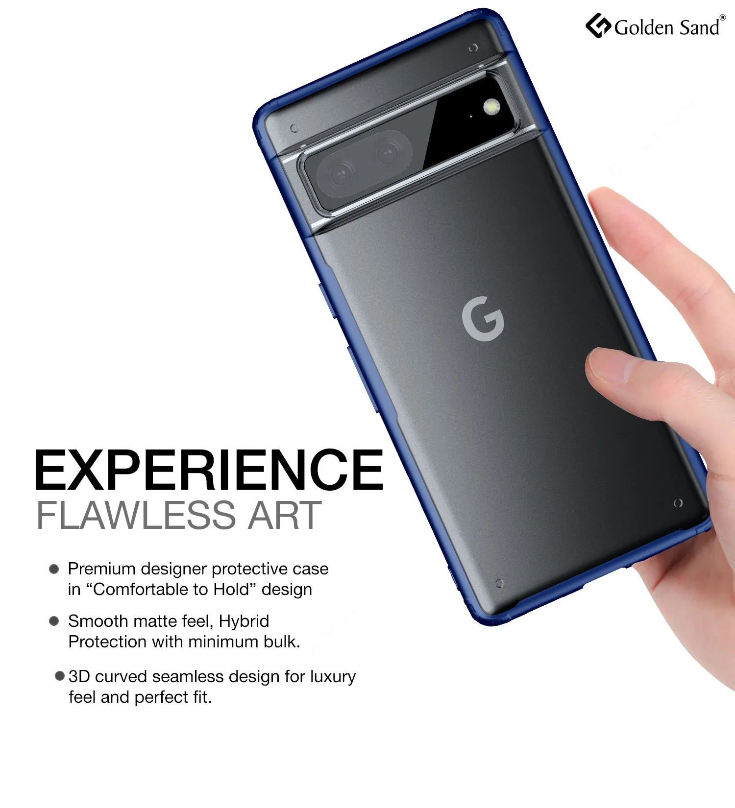Rugged Frosted Semi Transparent PC Shock Proof Slim Back Cover for Google Pixel 7 5G, 6.3 inch, Blue