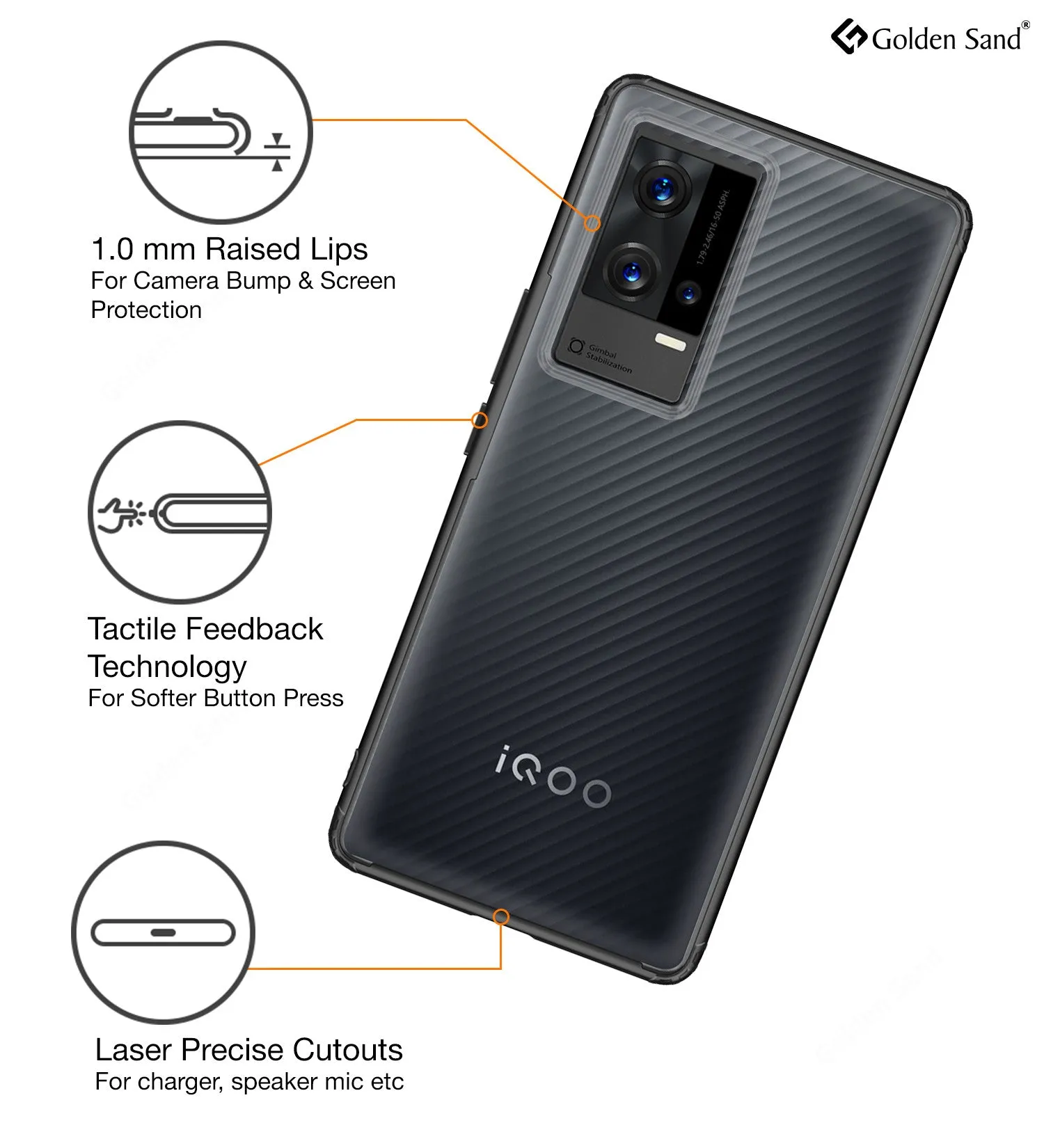 Rugged Frosted Semi Transparent PC Shock Proof Slim Back Cover for iQOO 9 5G, 6.56 inch, Black