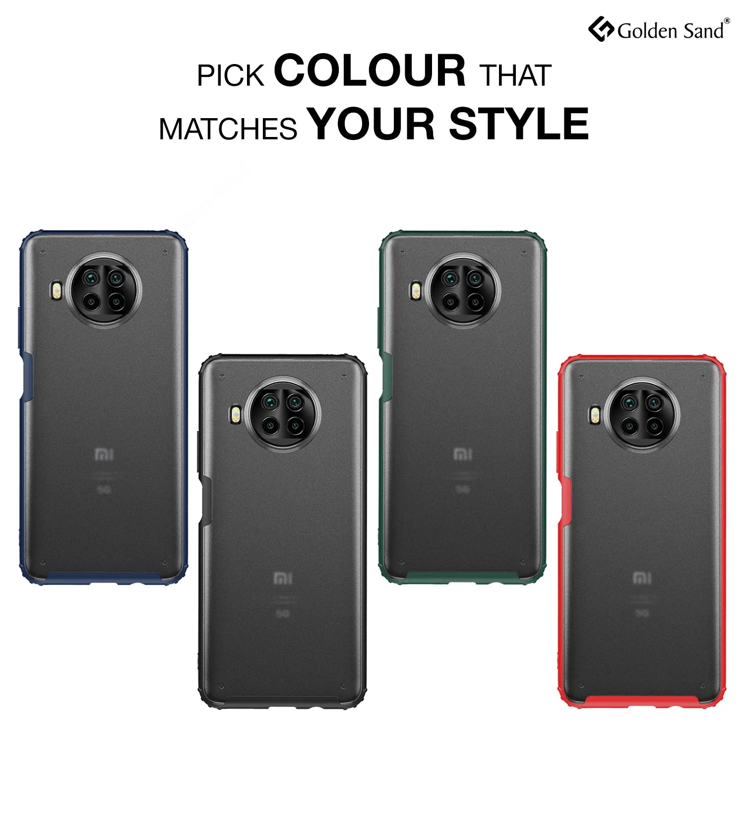 Rugged Frosted Semi Transparent PC Shock Proof Slim Back Cover for Mi 10i 5G, 6.67 inch, Blue