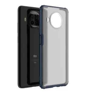 Rugged Frosted Semi Transparent PC Shock Proof Slim Back Cover for Mi 10i 5G, 6.67 inch, Blue