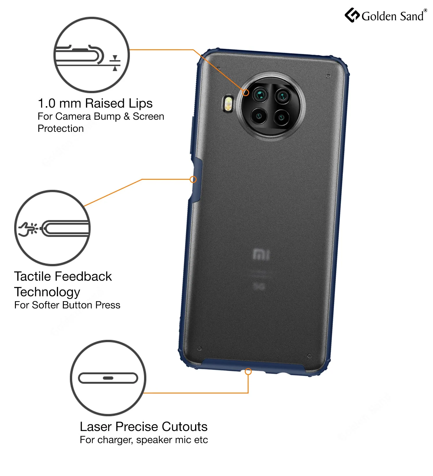 Rugged Frosted Semi Transparent PC Shock Proof Slim Back Cover for Mi 10i 5G, 6.67 inch, Blue