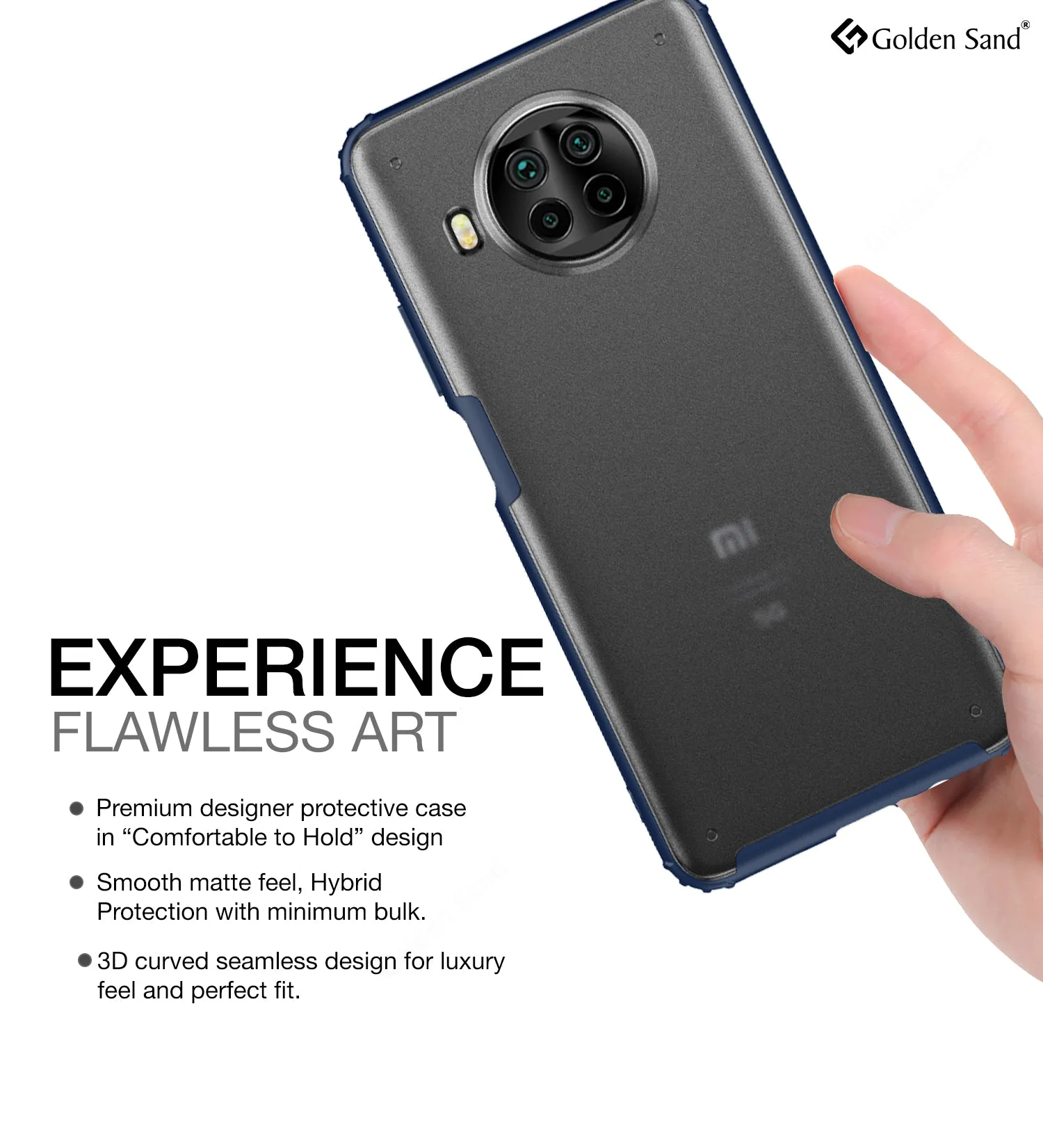 Rugged Frosted Semi Transparent PC Shock Proof Slim Back Cover for Mi 10i 5G, 6.67 inch, Blue