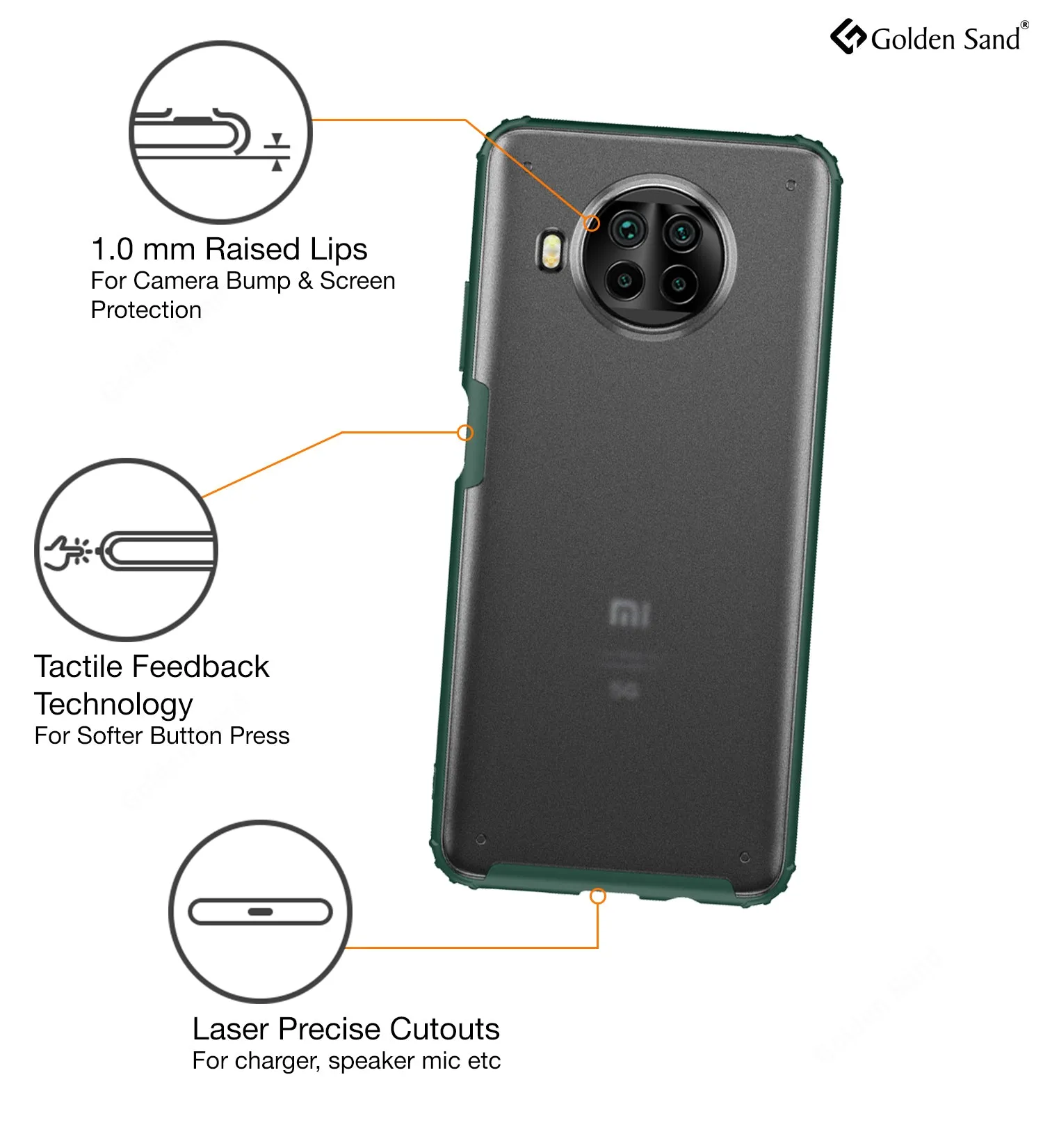Rugged Frosted Semi Transparent PC Shock Proof Slim Back Cover for Mi 10i 5G, 6.67 inch, Green
