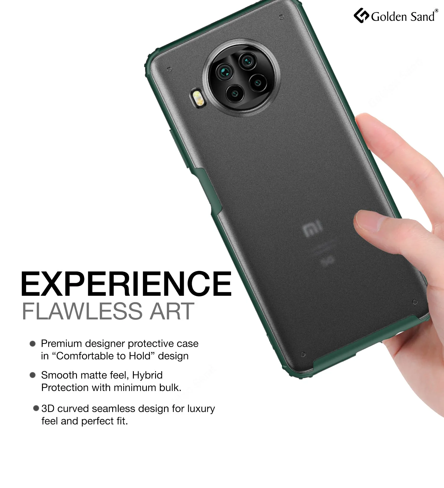 Rugged Frosted Semi Transparent PC Shock Proof Slim Back Cover for Mi 10i 5G, 6.67 inch, Green