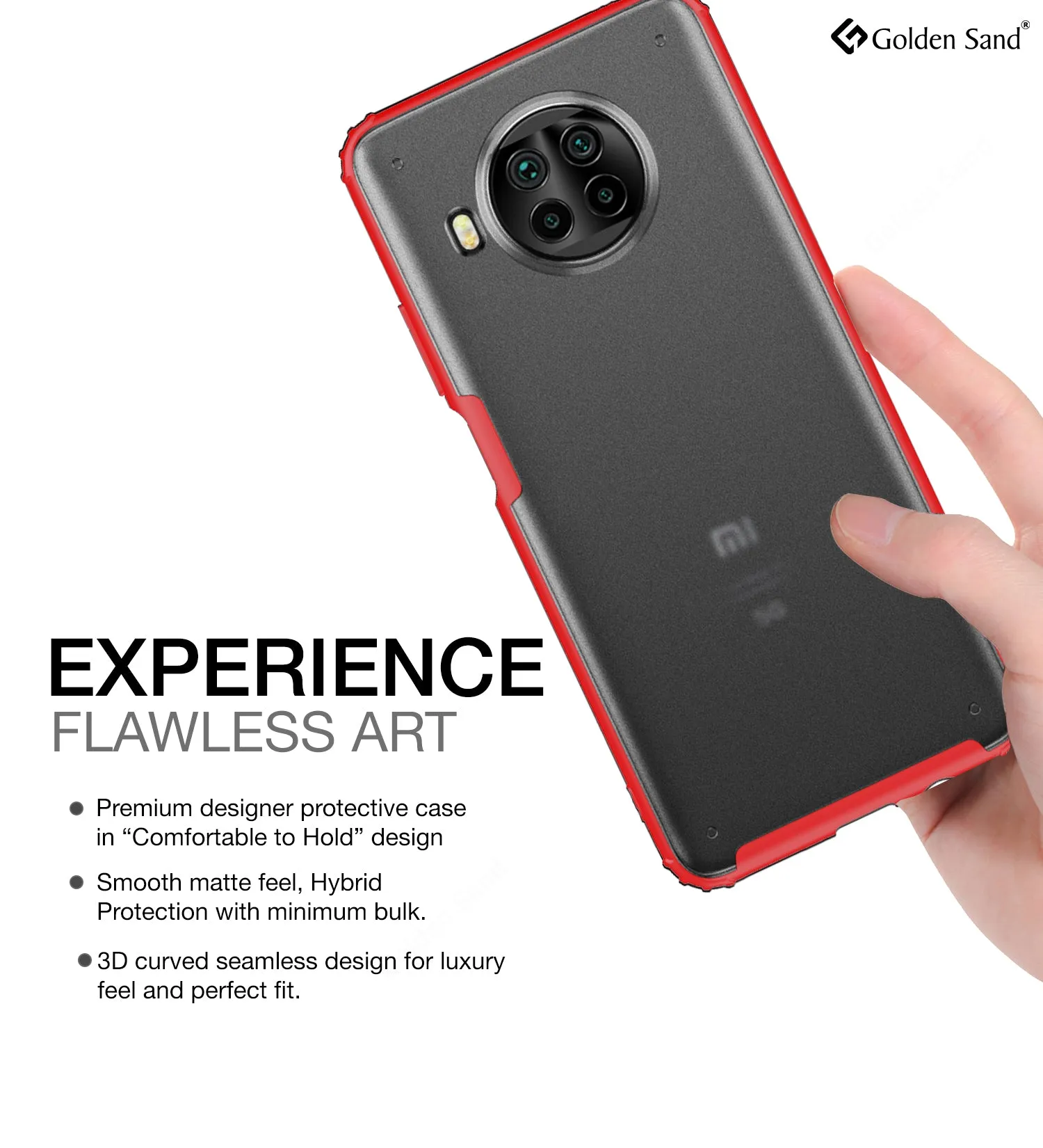 Rugged Frosted Semi Transparent PC Shock Proof Slim Back Cover for Mi 10i 5G, 6.67 inch, Red