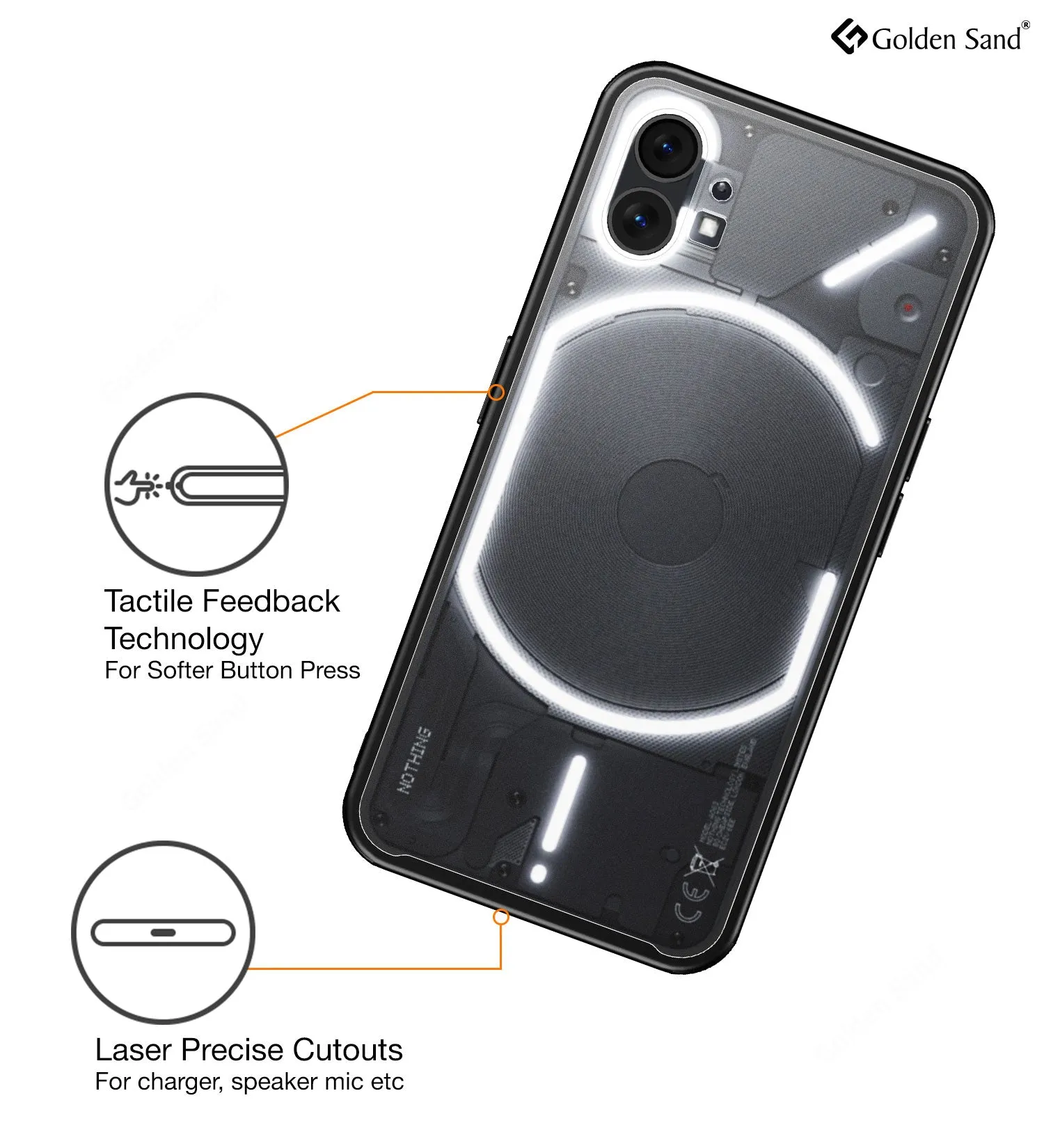 Rugged Frosted Semi Transparent PC Shock Proof Slim Back Cover for Nothing Phone (1), 6.55 inch, Black