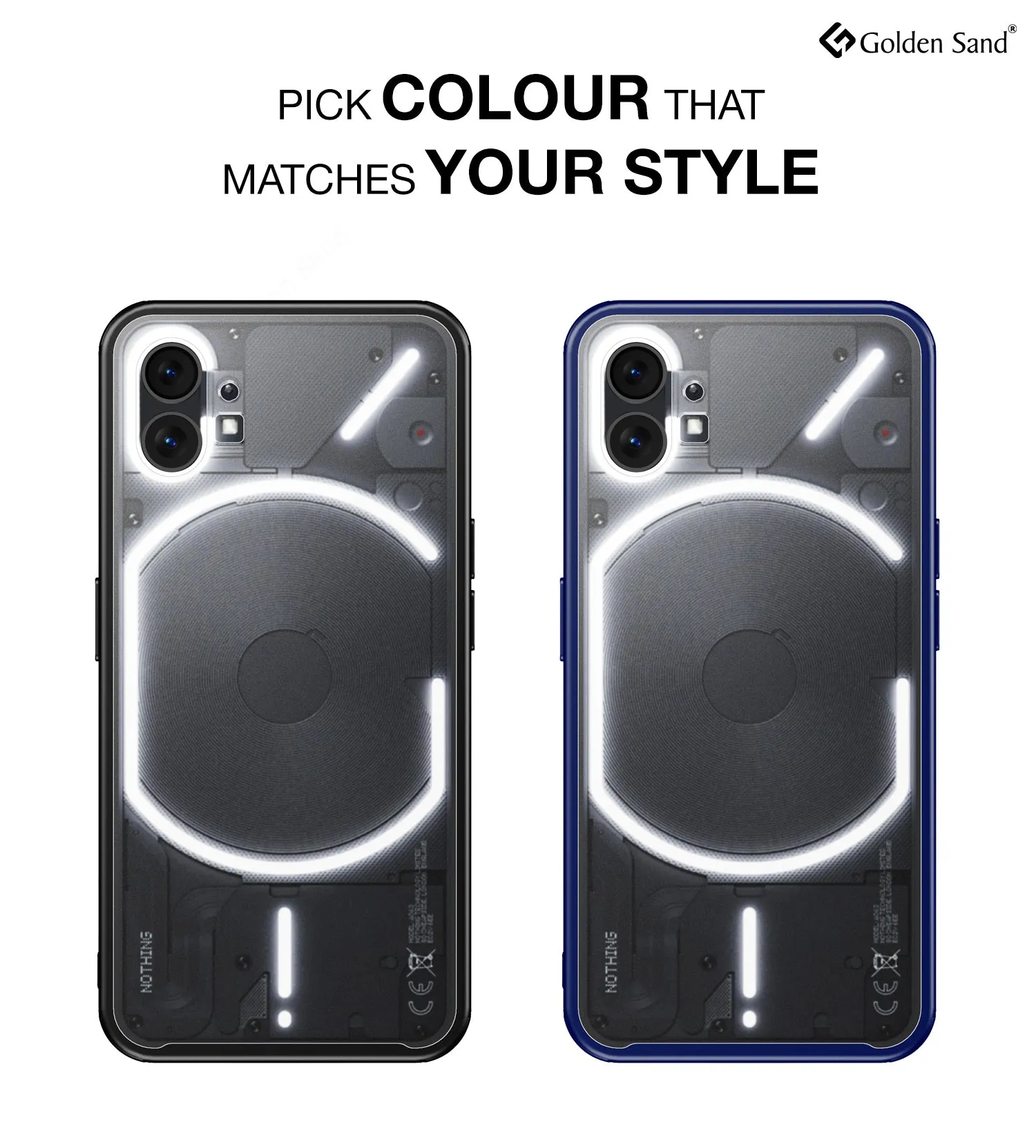 Rugged Frosted Semi Transparent PC Shock Proof Slim Back Cover for Nothing Phone (1), 6.55 inch, Black