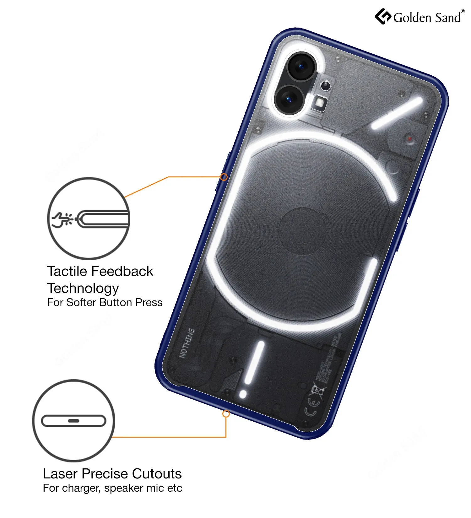 Rugged Frosted Semi Transparent PC Shock Proof Slim Back Cover for Nothing Phone (1), 6.55 inch, Blue