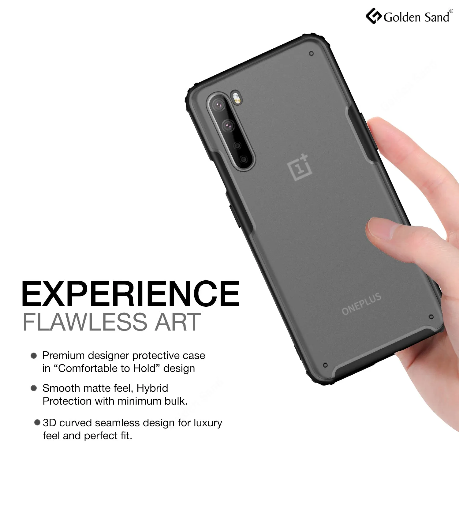 Rugged Frosted Semi Transparent PC Shock Proof Slim Back Cover for One Plus Nord (1  Nord), Black