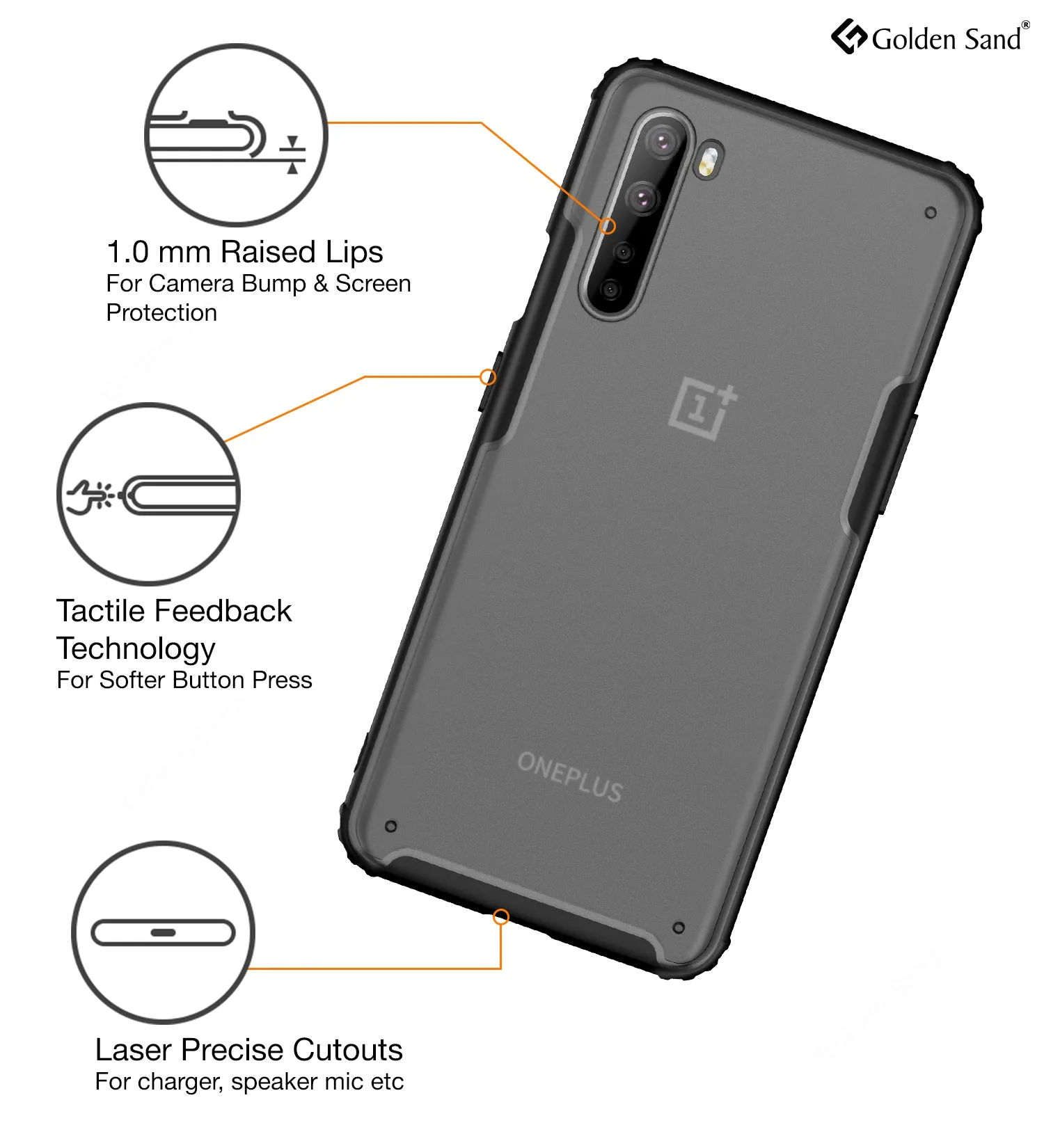 Rugged Frosted Semi Transparent PC Shock Proof Slim Back Cover for One Plus Nord (1  Nord), Black