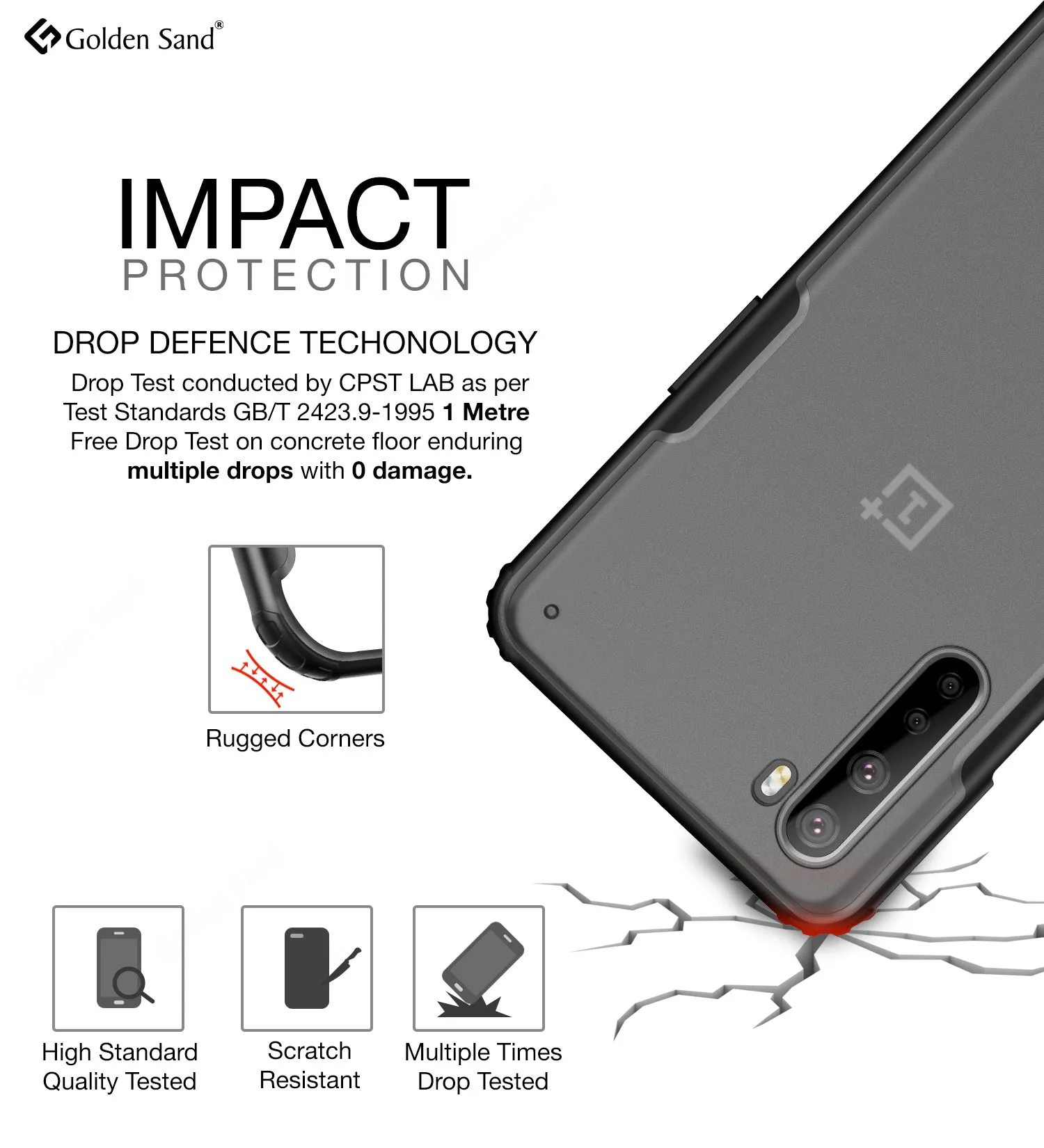 Rugged Frosted Semi Transparent PC Shock Proof Slim Back Cover for One Plus Nord (1  Nord), Black