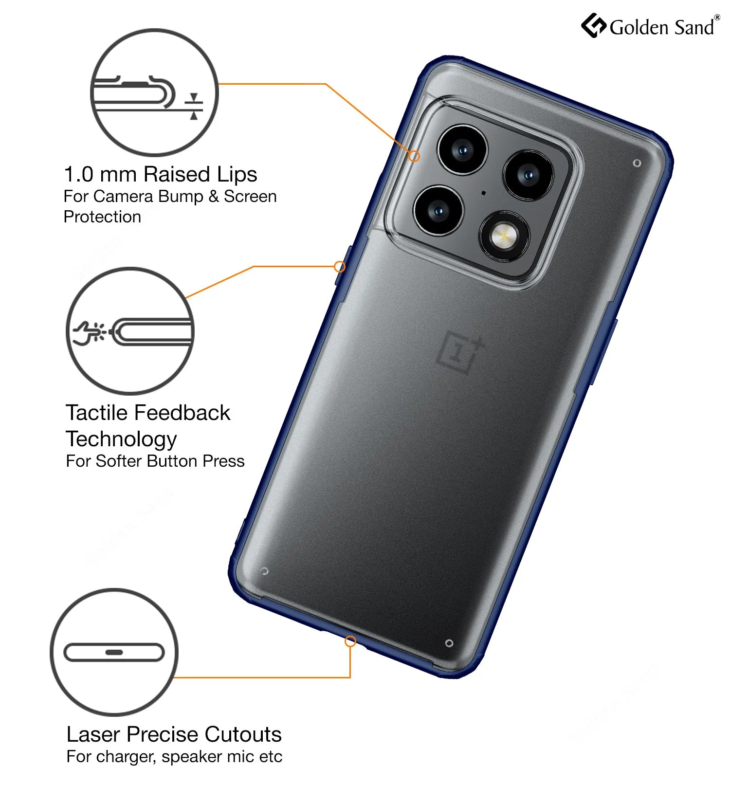 Rugged Frosted Semi Transparent PC Shock Proof Slim Back Cover for OnePlus 10 Pro 5G, 6.7 inch, Blue