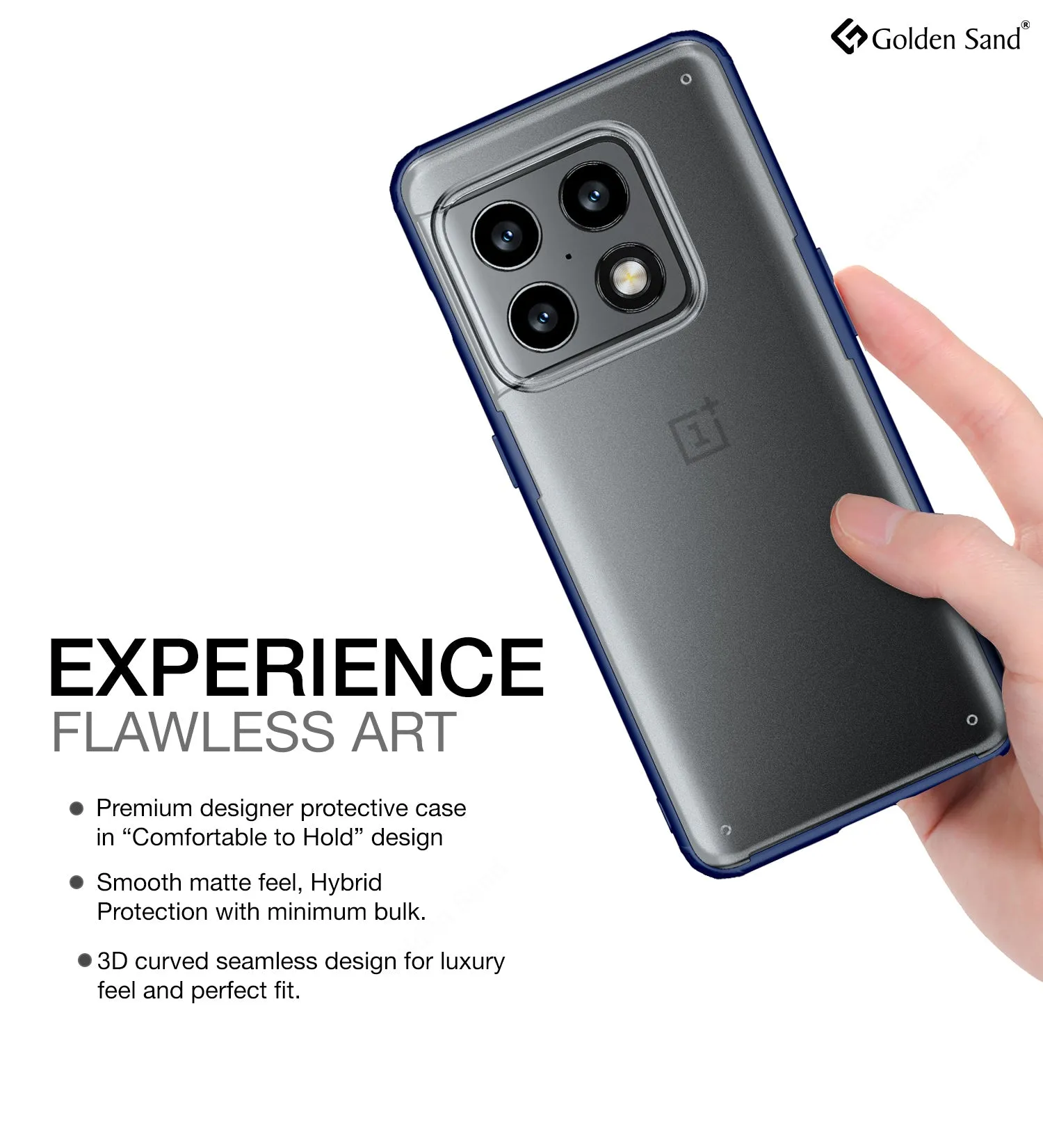 Rugged Frosted Semi Transparent PC Shock Proof Slim Back Cover for OnePlus 10 Pro 5G, 6.7 inch, Blue