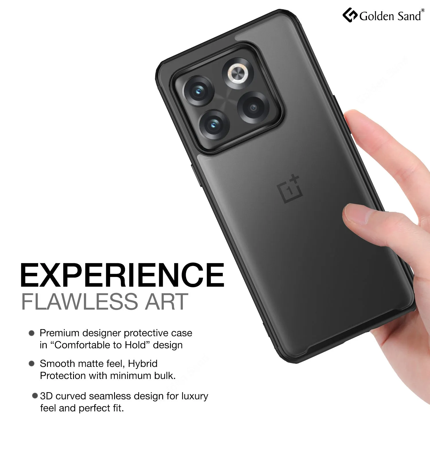Rugged Frosted Semi Transparent PC Shock Proof Slim Back Cover for OnePlus 10T 5G, 6.7 inch, Black