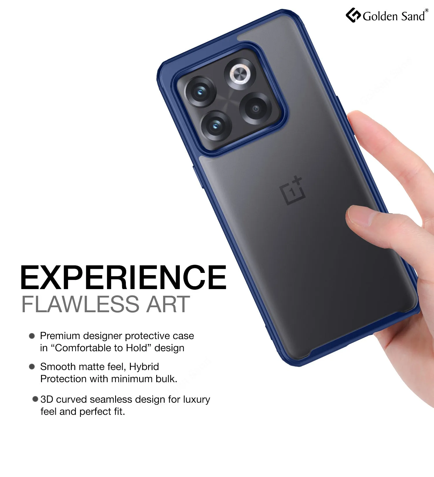 Rugged Frosted Semi Transparent PC Shock Proof Slim Back Cover for OnePlus 10T 5G, 6.7 inch, Blue