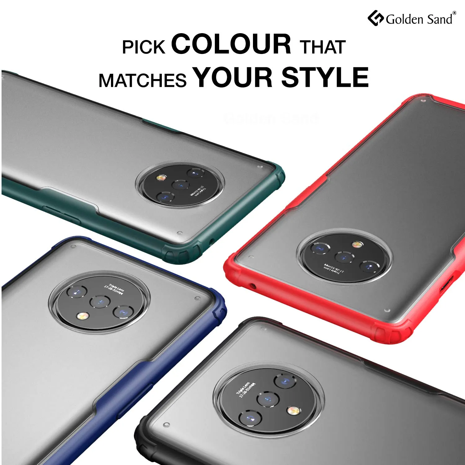 Rugged Frosted Semi Transparent PC Shock Proof Slim Back Cover for OnePlus 7T, 6.55 inch, Green