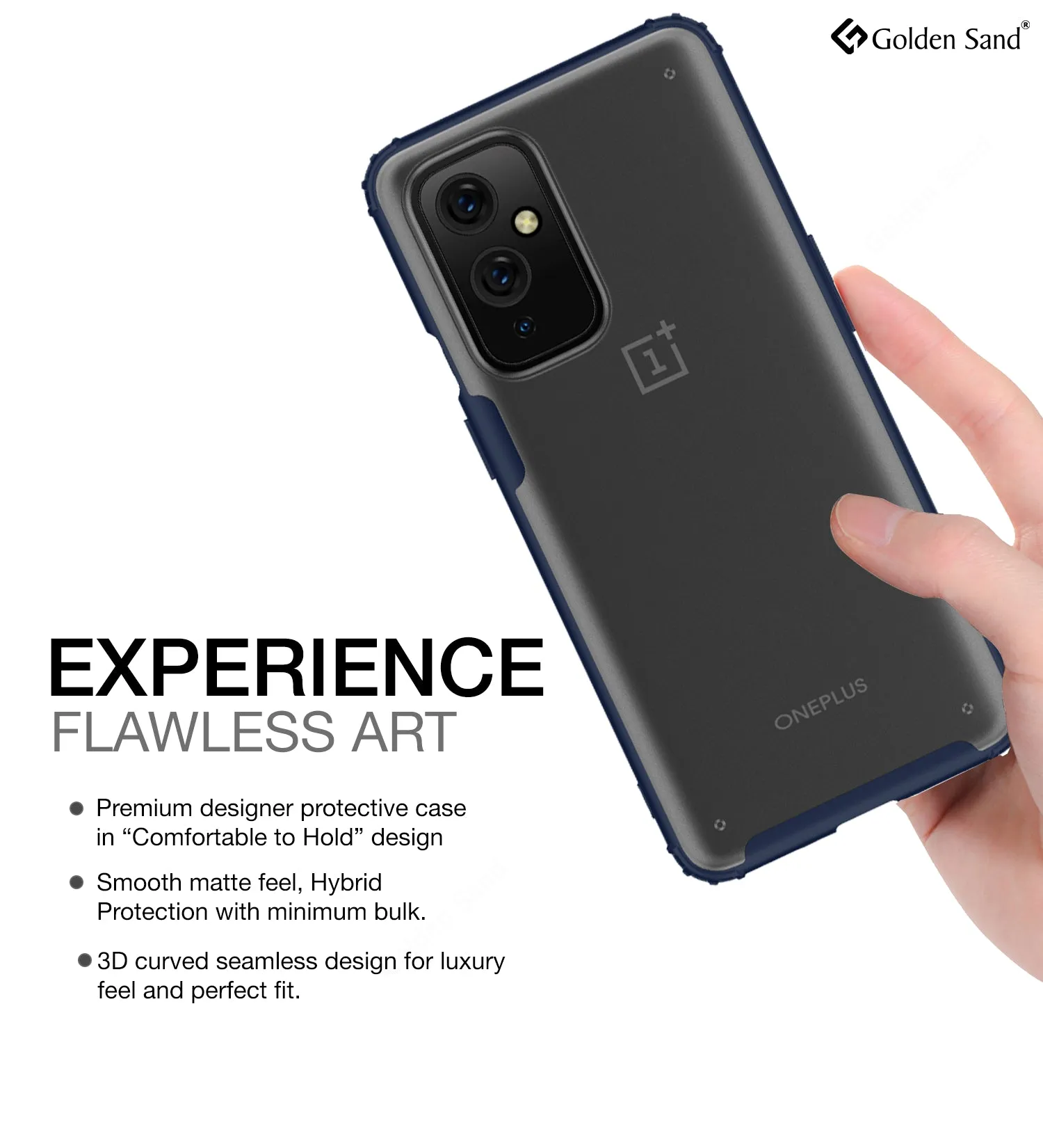 Rugged Frosted Semi Transparent PC Shock Proof Slim Back Cover for OnePlus 9, 6.55 inch, Blue