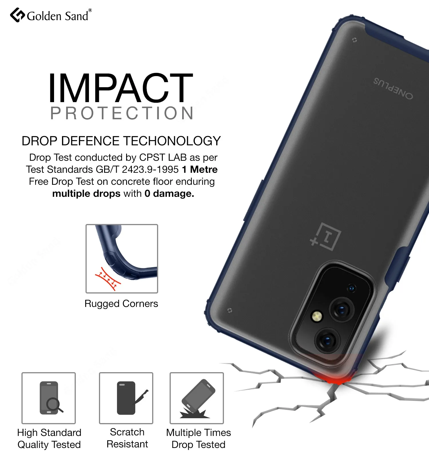 Rugged Frosted Semi Transparent PC Shock Proof Slim Back Cover for OnePlus 9, 6.55 inch, Blue