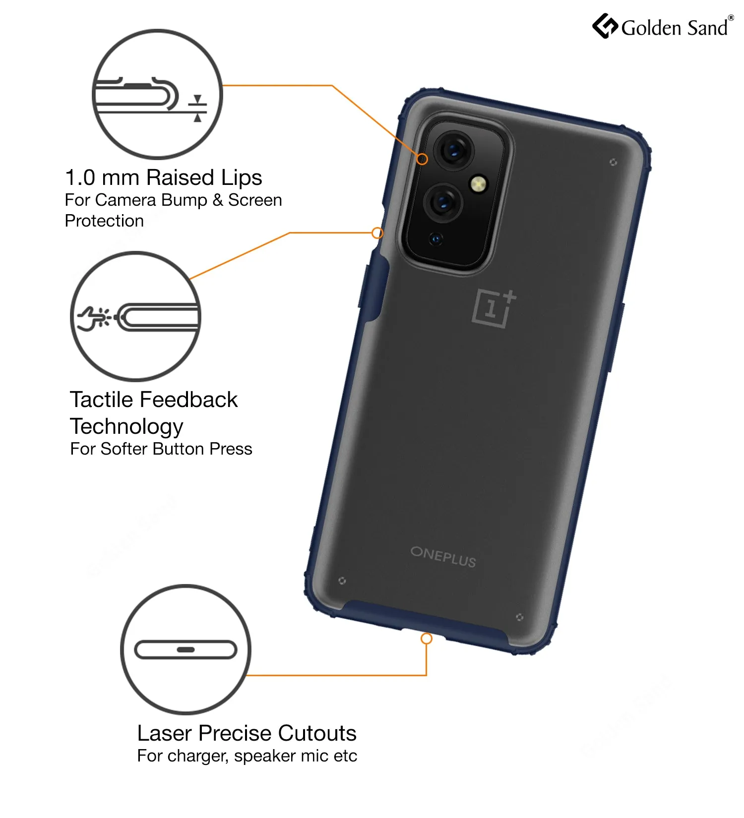 Rugged Frosted Semi Transparent PC Shock Proof Slim Back Cover for OnePlus 9, 6.55 inch, Blue