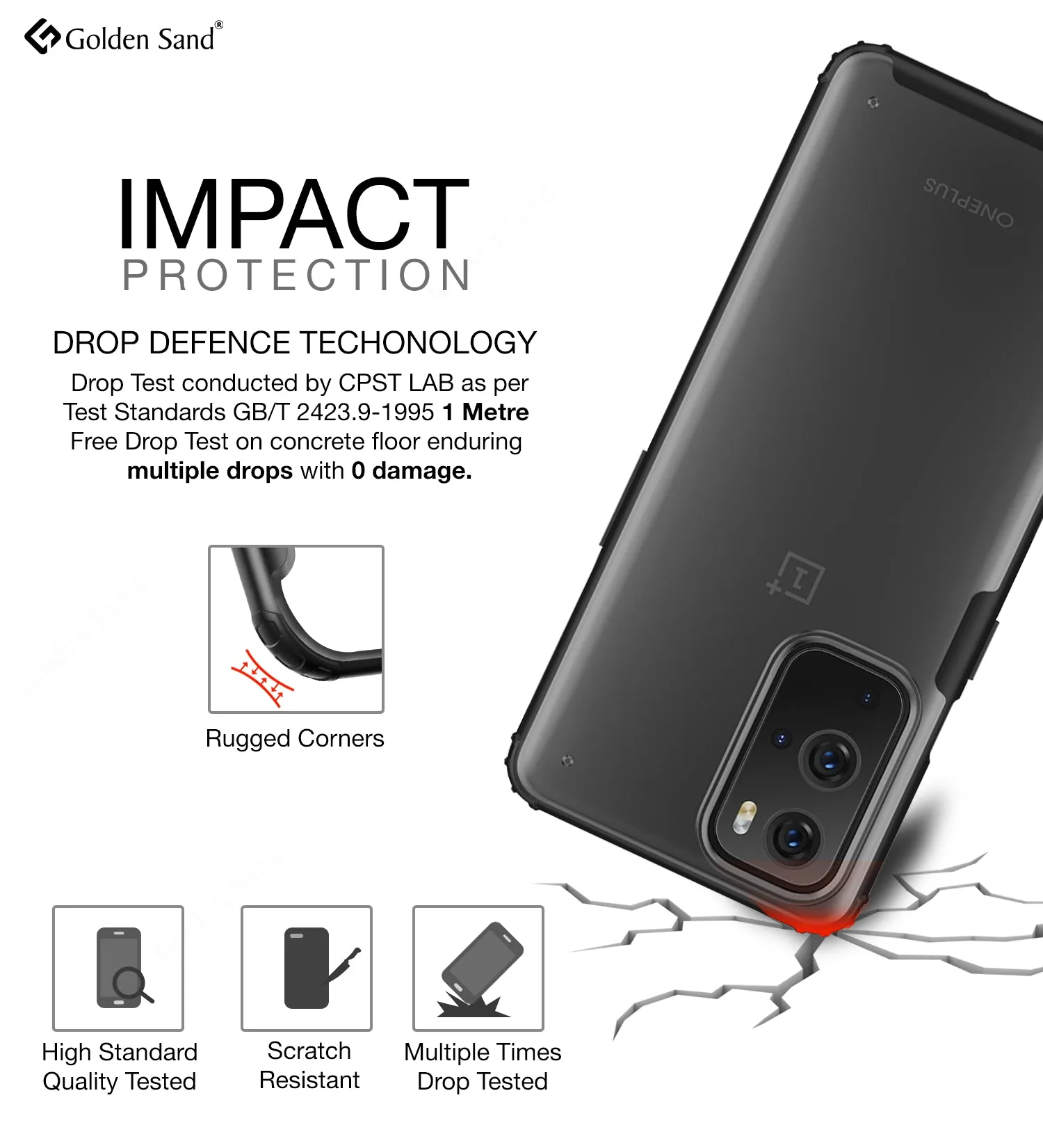 Rugged Frosted Semi Transparent PC Shock Proof Slim Back Cover for OnePlus 9 Pro, 6.7 inch, Black