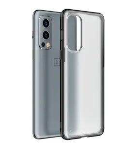 Rugged Frosted Semi Transparent PC Shock Proof Slim Back Cover for OnePlus Nord 2 5G, 6.43 inch, Black