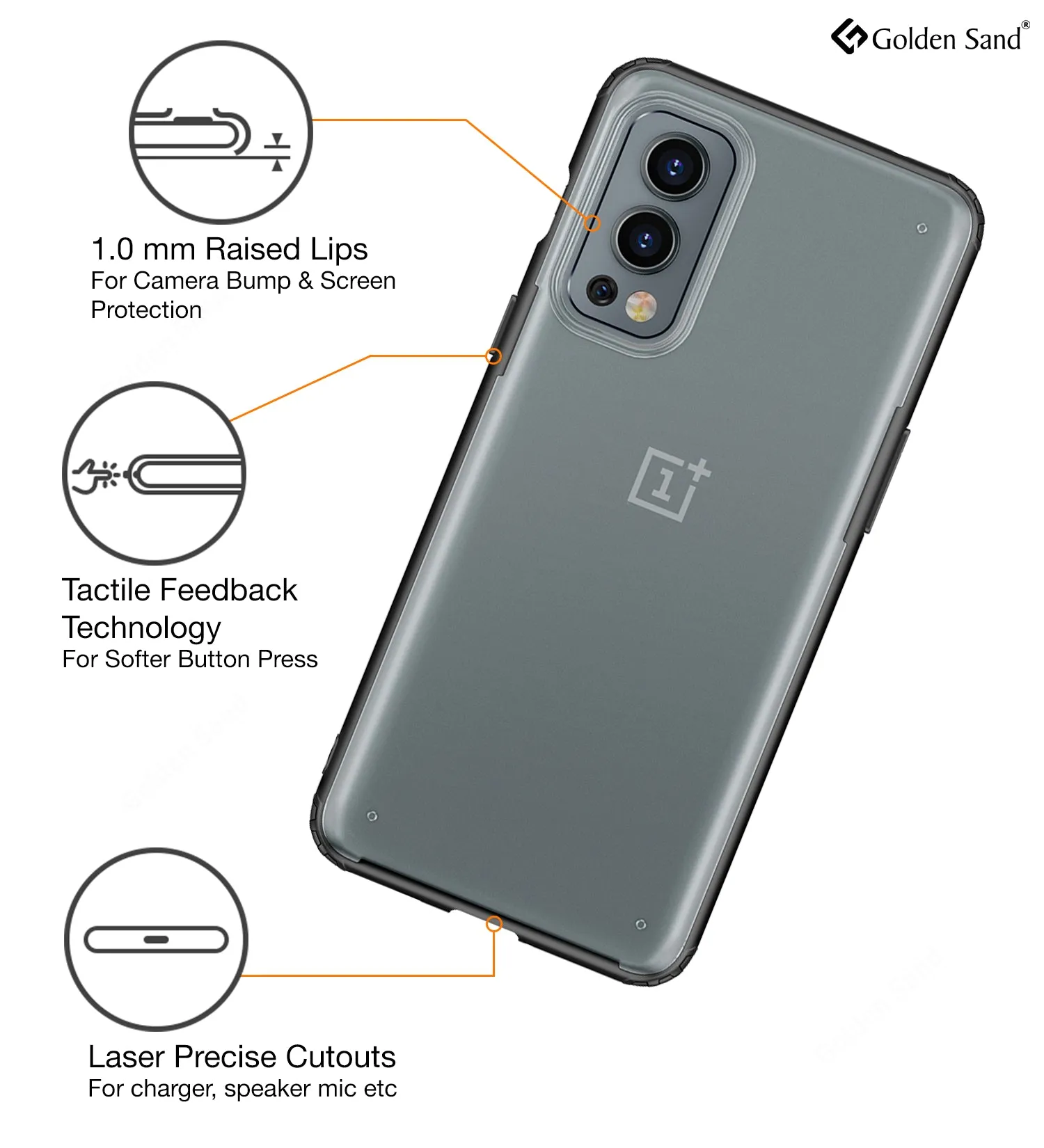 Rugged Frosted Semi Transparent PC Shock Proof Slim Back Cover for OnePlus Nord 2 5G, 6.43 inch, Black