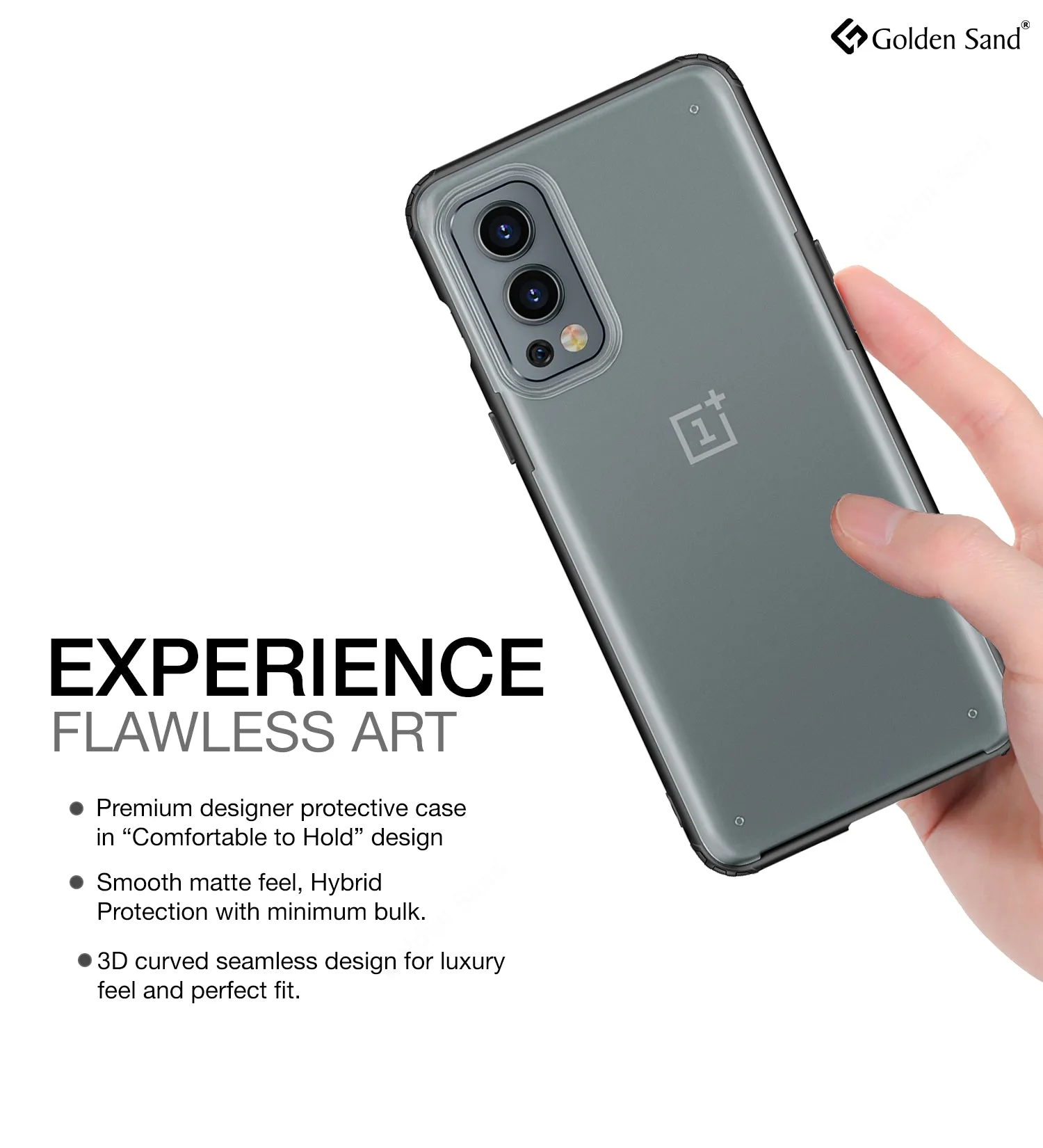 Rugged Frosted Semi Transparent PC Shock Proof Slim Back Cover for OnePlus Nord 2 5G, 6.43 inch, Black