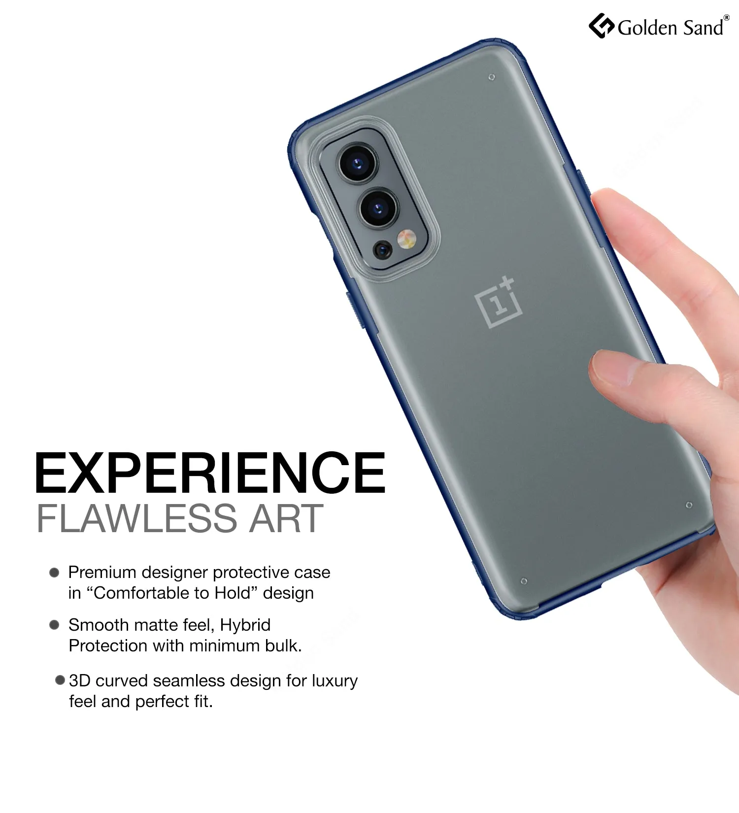 Rugged Frosted Semi Transparent PC Shock Proof Slim Back Cover for OnePlus Nord 2 5G, 6.43 inch, Blue