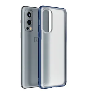 Rugged Frosted Semi Transparent PC Shock Proof Slim Back Cover for OnePlus Nord 2 5G, 6.43 inch, Blue